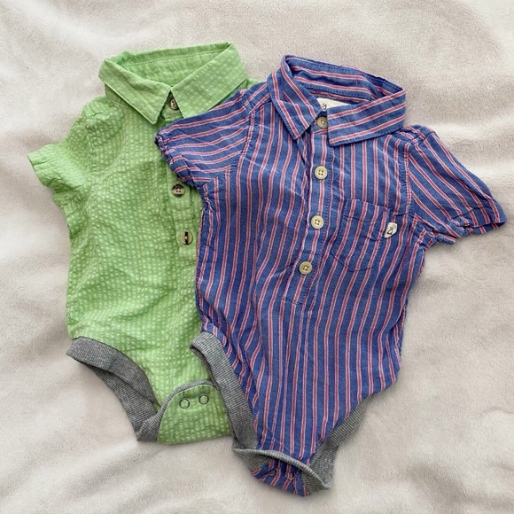 Bundle of 2 Me & Henry Bodysuits Shirts Baby Boy Size 0-3 Months Summer